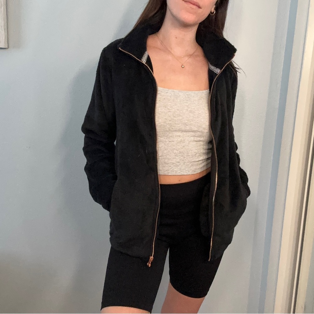 Volcom - PHEELIN PHUZZY ZIP UP JACKET - BLACK
